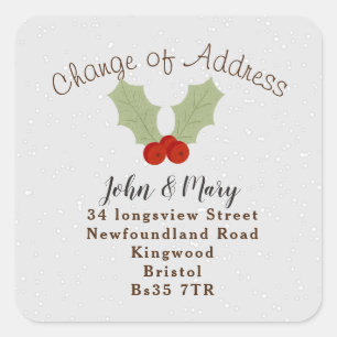 Änderung des Schnees der Adressenaufkleber Quadratischer Aufkleber