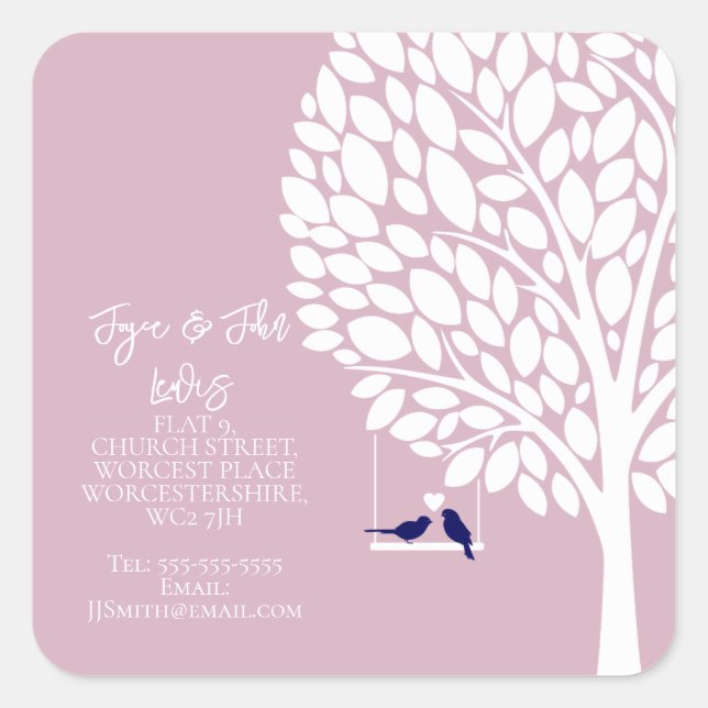 Änderung des Stammbaums der Adressenaufkleber Quadratischer Aufkleber (Vorderseite)