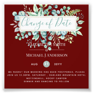 Änderung von Plänen Datum Grüne Eukalyptus Ereigni Fotodruck