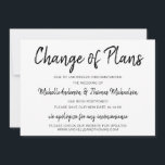Änderung von Plänen einfach schwarz-weiß Save The Date<br><div class="desc">Helfen Sie Ihren Gästen bei der Navigation durch diese unvorhergesehenen Ereignisse,  indem sie sie über die neuen Änderungen an Ihrer Veranstaltung behalten haben. Personalisieren Sie mit Ihren neuen Event-Informationen,  um eine von einer Art Änderung der Pläne erstellen Karte Ihre Freunde und Familie wird sicherlich zu schätzen wissen.</div>