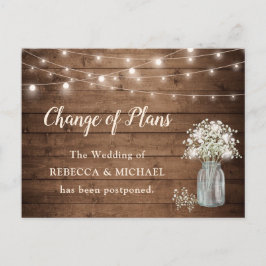 Änderung von Plänen Gipskraut Rustikale String Lig Postkarte
