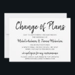 Änderung von Plänen Hochzeit einfache Schwarz-Weiß Save The Date<br><div class="desc">Diese Kartenänderungen helfen Ihren Gästen,  die notwendigen Änderungen an Ihrer Veranstaltung zu meistern. Personalisieren Sie Ihre Veranstaltungsinformationen,  um eine Art "Change of Plans" zu erstellen,  die Ihre Freunde und Familie sicherlich schätzen werden.</div>