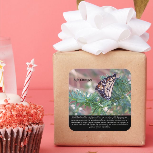 Änderungen des Lebens durch Inspiration Quadratischer Aufkleber (Party)