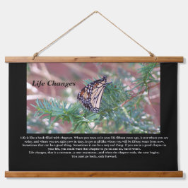 Änderungen des Lebens durch Inspiration Wandteppich Mit Holzrahmen