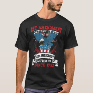 Änderungsantrag 2 des US-Flaggenadlers verteidigt T-Shirt