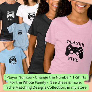 Änderungszahl, Spieler fünf Matching Girls Gamer T-Shirt