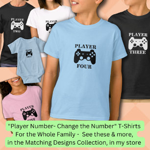 Änderungszahl, Spieler vier Matching Boy's Gamer T-Shirt