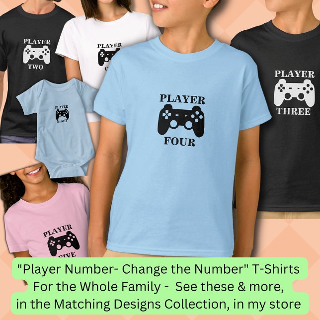 Änderungszahl, Spieler vier Matching Boy's Gamer T-Shirt (Von Creator hochgeladen)