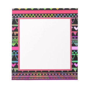 Andes Aztec Tribal Native Geometric Krawatte Die N Notizblock
