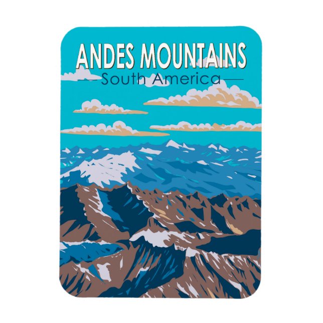 Andes Mountains Südamerika Reisen Vintag Magnet (Vertikal)