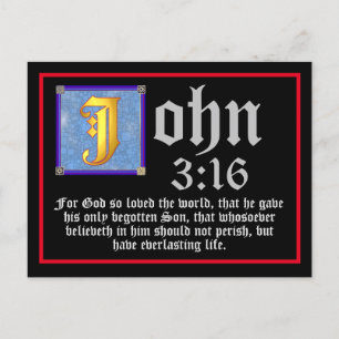 Andeuteter Brief John 3 16 Zitat zur Osterbibel Postkarte