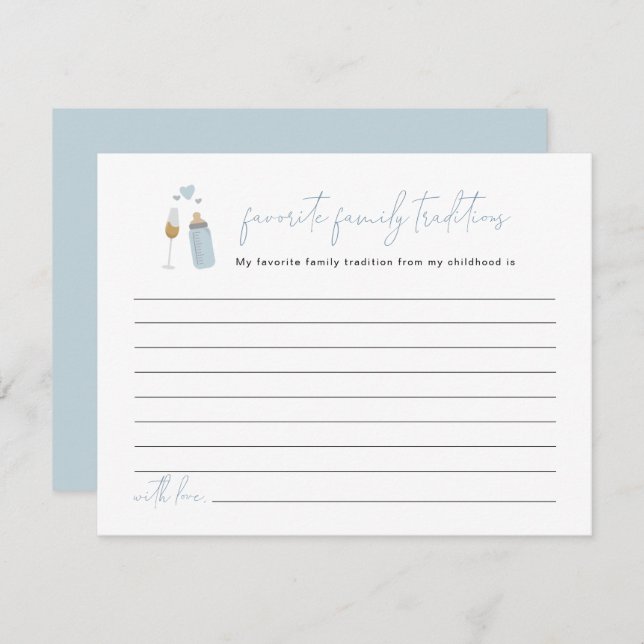 ANDI Blue Poppin Flaschen Familie Traditionen Encl Begleitkarte (Vorne/Hinten)