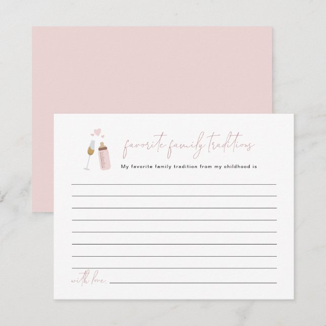 ANDI Dusty Rose Poppin Flaschen Familientraditione Begleitkarte (Vorne/Hinten)