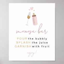 ANDI Dusty Rose Poppin Flaschen Momosa Bar Sign Poster