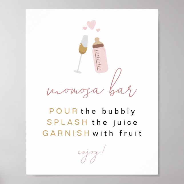 ANDI Dusty Rose Poppin Flaschen Momosa Bar Sign Poster (Vorne)