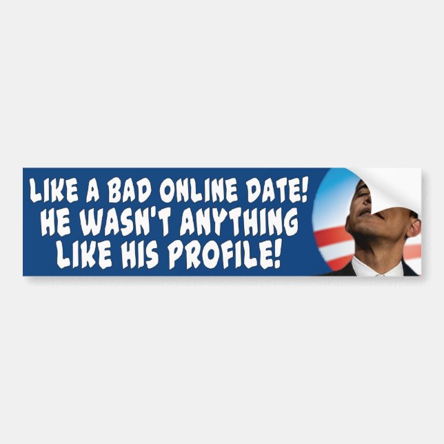 Andi Obama schlechtes on-line-Datum Autoaufkleber (Vorne)