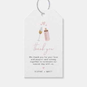 ANDI Pink Poppin Flaschen Baby Girl Gift Tags Geschenkanhänger