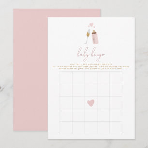 ANDI Pink Poppin Flaschen Babydusche Bingo Spiel Einladung