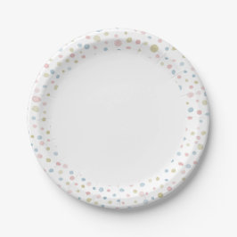 Andie Confetti Watercolor Dots Paper Plate Pappteller