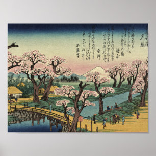 Ando Hiroshige - Abend Glow an der Koganei-Brücke. Poster
