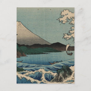 Ando Hiroshige - Meer in Satta in der Provinz Suru Postkarte