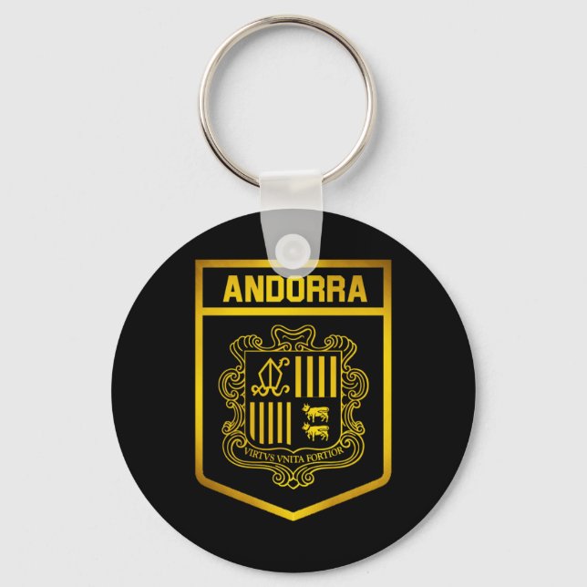 Andorra Emblem Schlüsselanhänger (Vorderseite)