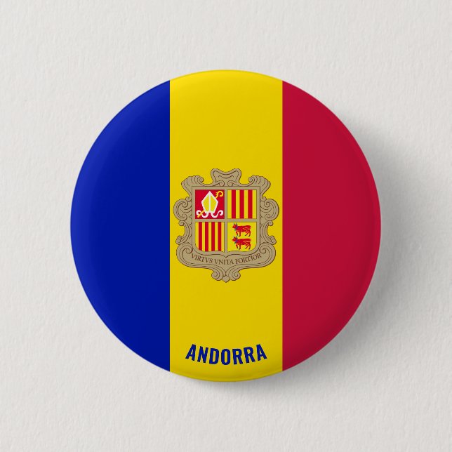 Andorra Flag Charming Patriotic Button (Vorderseite)