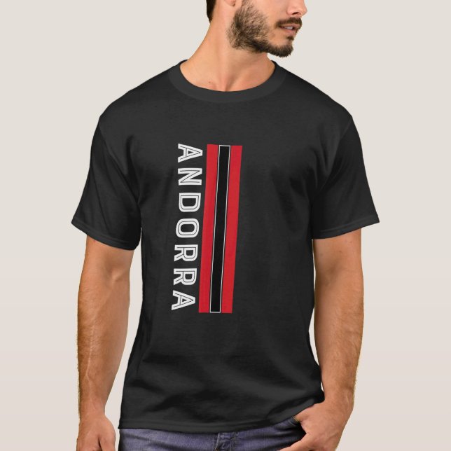 Andorra Flag Colors T-Shirt (Vorderseite)