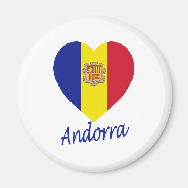 Andorra Flag Herz Magnet (Vorne)