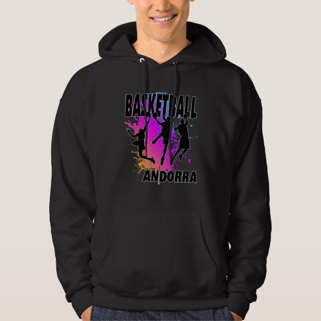 Andorra Flag  Love Playing Basketball Hoodie (Vorderseite)