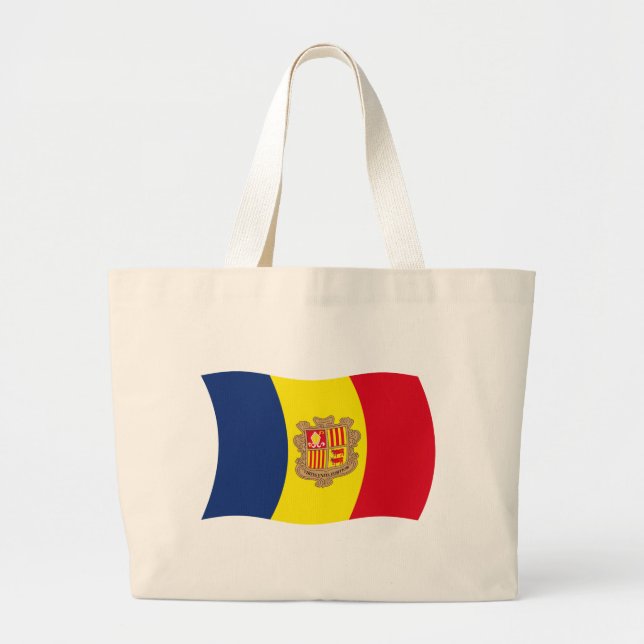 Andorra Flag Tote Tag Jumbo Stoffbeutel (Vorne)