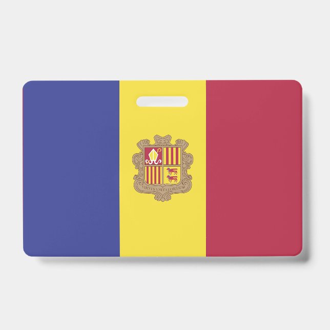 Andorra-Flagge Ausweis (Vorderseite)