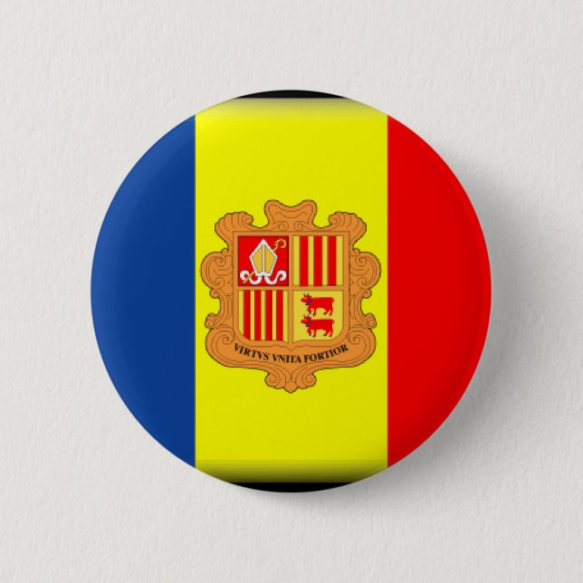 Andorra-Flagge Button (Vorderseite)