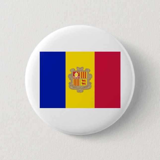 Andorra-Flagge Button (Vorderseite)
