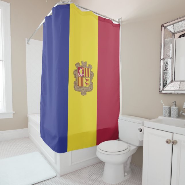 Andorra-Flagge Duschvorhang (Beispiel)