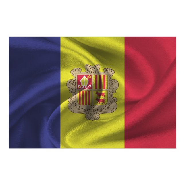Andorra-Flagge Fotodruck (Vorne)