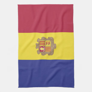 Andorra-Flagge Geschirrtuch