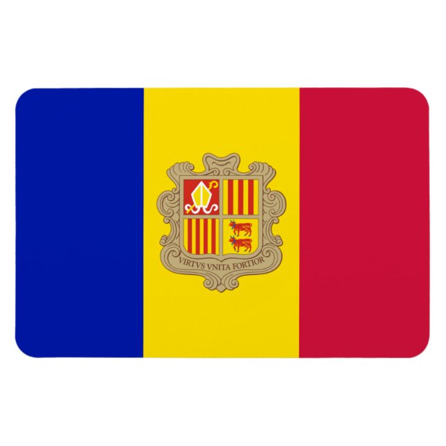 Andorra-Flagge Magnet (Horizontal)