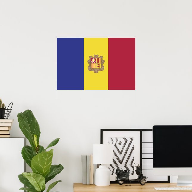 Andorra-Flagge Poster (Heimbüro)