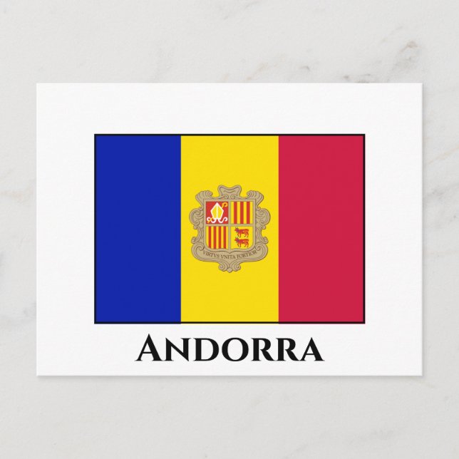 Andorra-Flagge Postkarte (Vorderseite)