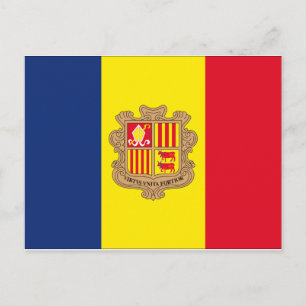 Andorra-Flagge Postkarte