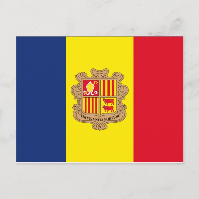 Andorra-Flagge Postkarte (Vorderseite)