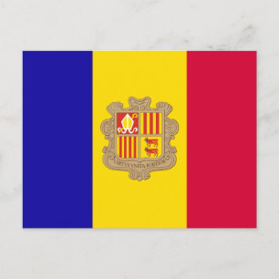Andorra-Flagge Postkarte