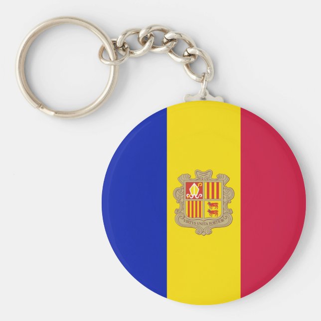 Andorra-Flagge Schlüsselanhänger (Vorne)