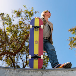 Andorra-Flagge Skateboard
