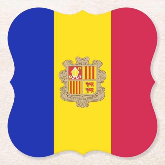 Andorra-Flagge Untersetzer (Vorderseite)