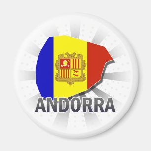 Andorra-Flaggen-Karte 2,0 Magnet