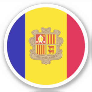 Andorra-Flaggen-Rund-Aufkleber Aufkleber