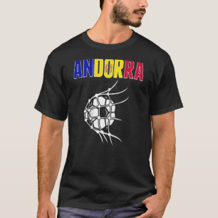 Andorra Fußball Ball im Netz Unterstützung Andorra T-Shirt