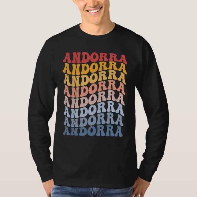 Andorra Groovy Retro Andorran T-Shirt (Vorderseite)